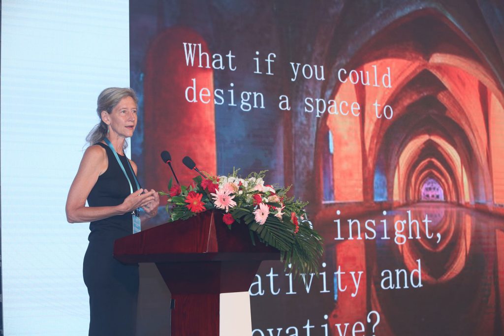 Susan on stage in China