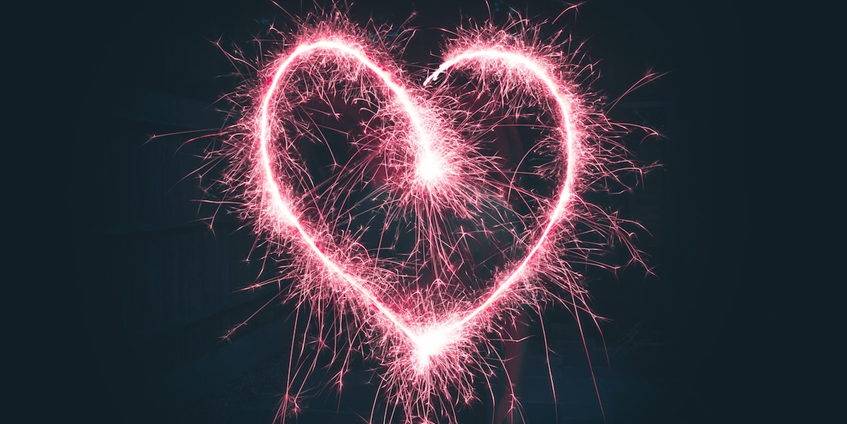 Pink heart of light