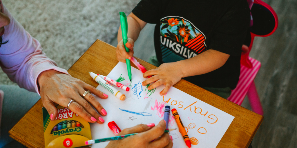 child and parent drawing