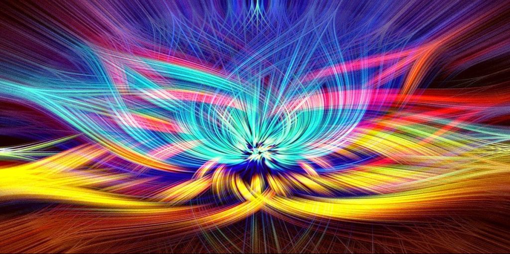 Psychedelic and vibrant colors and shapes